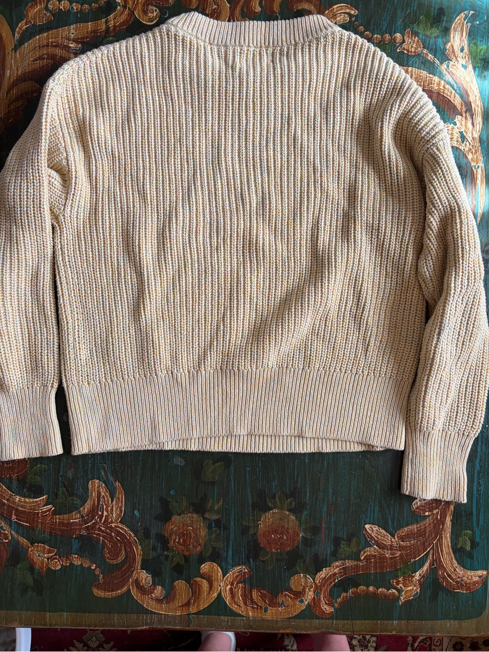 Pale Yellow Ribbed Knit Sweater - Picture 2 of 4